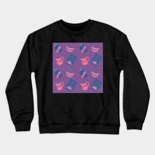 Breakfast cereal pattern on purple Crewneck Sweatshirt